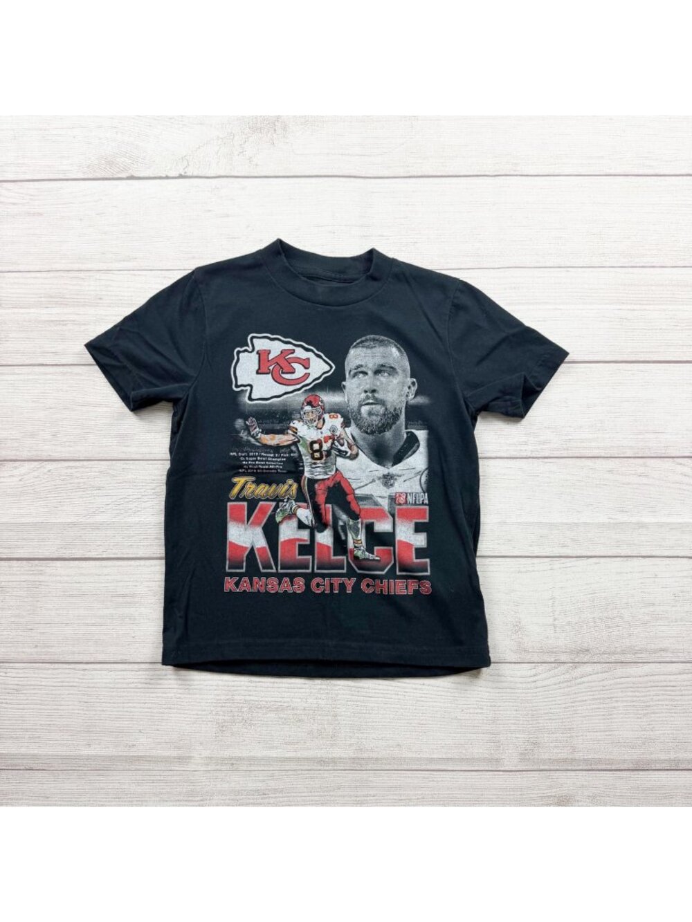 NFL Travis Kelce Kansas City Chiefs Kids Graphic Tee Black 7-8 - Picture 1 of 3
